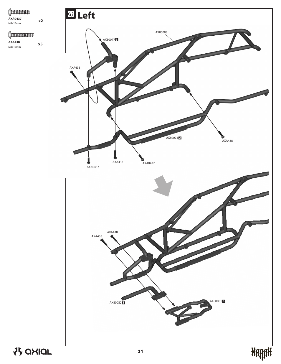 Left | Axial Racing AX90031 User Manual | Page 31 / 52