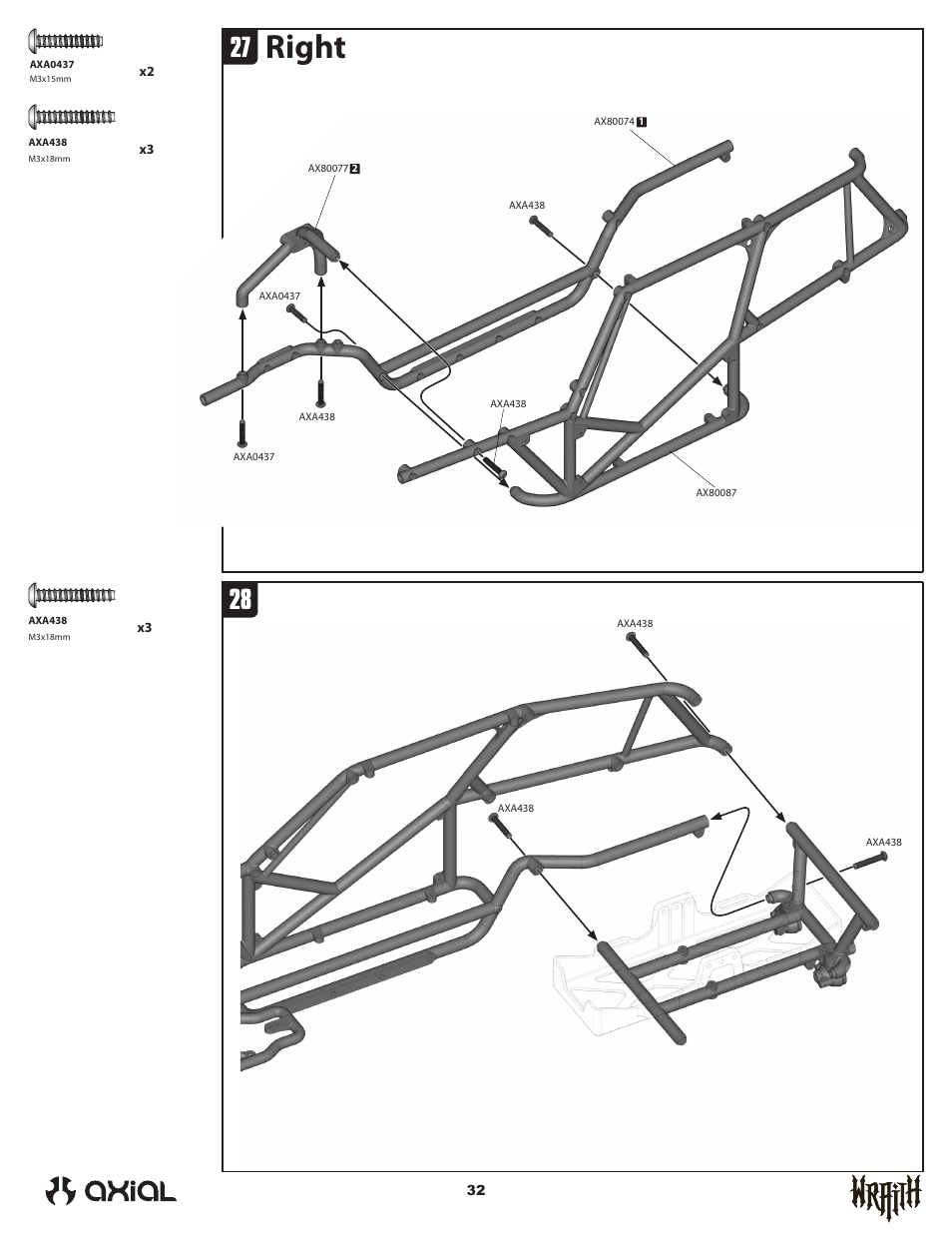 Right | Axial Racing AX90031 User Manual | Page 32 / 52