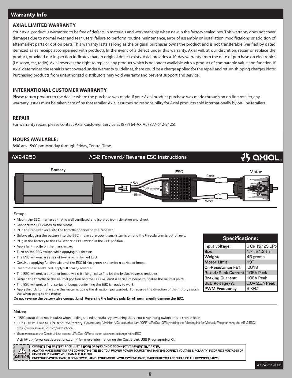 Axial Racing AX90031 User Manual | Page 6 / 52