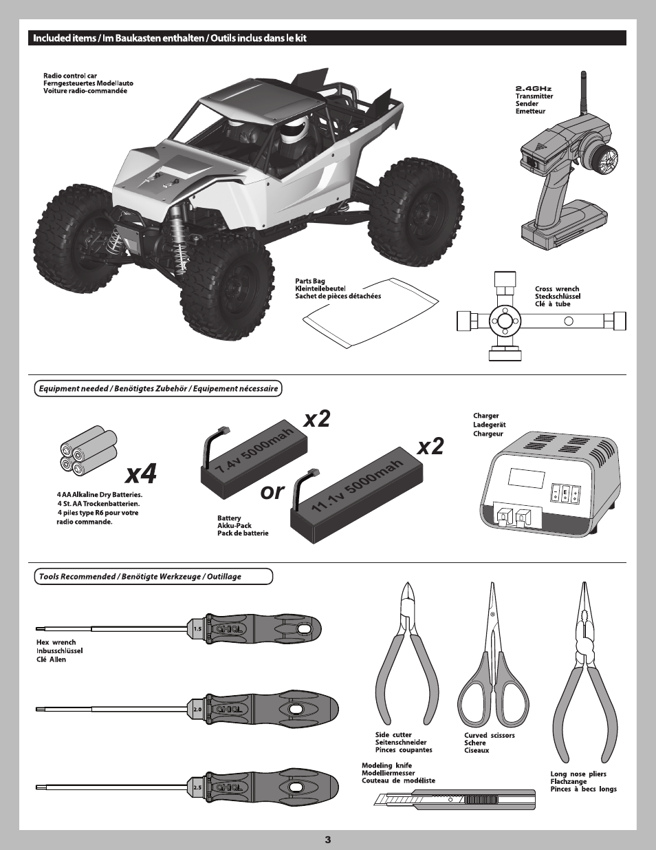 Or x2 x2 | Axial Racing AX90032 User Manual | Page 3 / 32