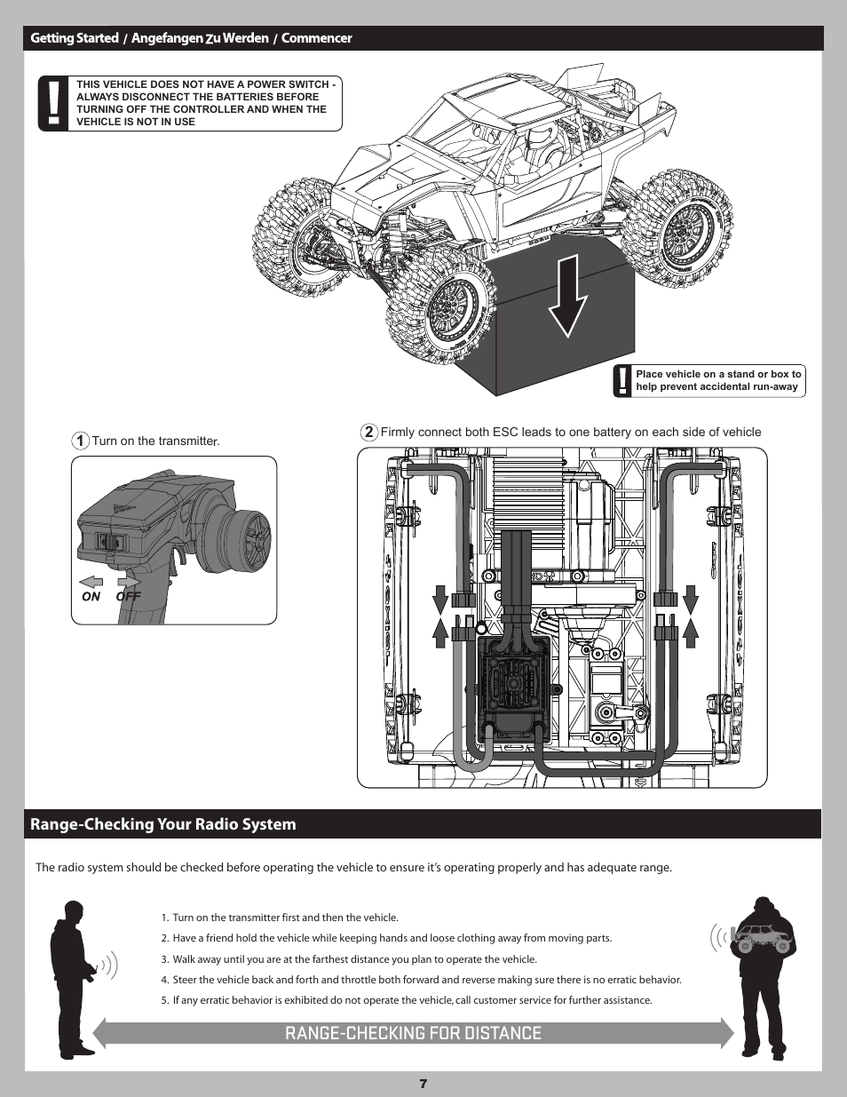 Range-checking for distance, Range-checking your radio system | Axial Racing AX90032 User Manual | Page 7 / 32