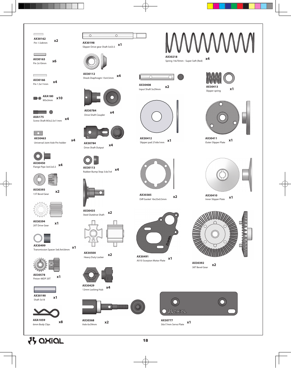 Axial Racing AX90033 User Manual | Page 18 / 28