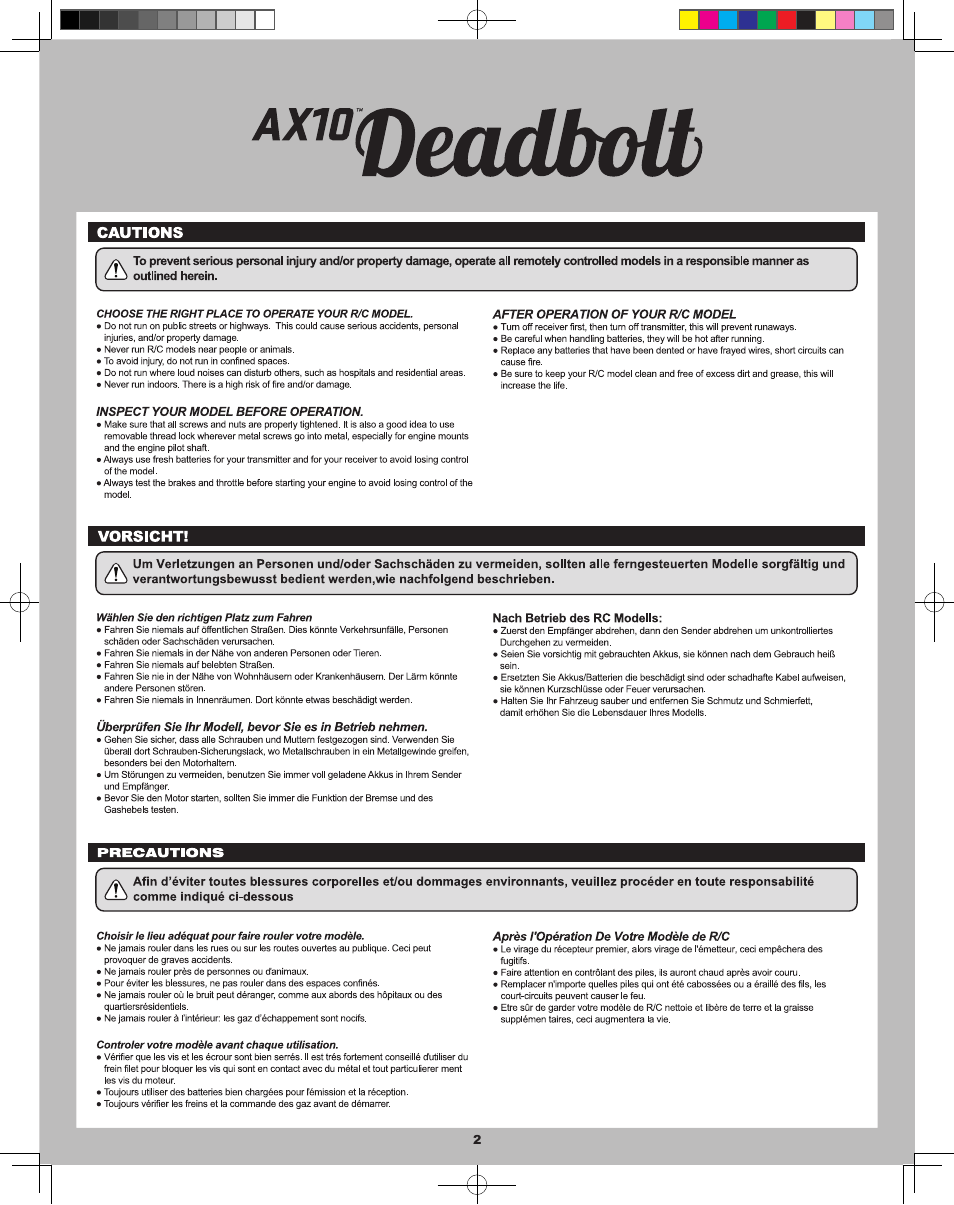 Axial Racing AX90033 User Manual | Page 2 / 28