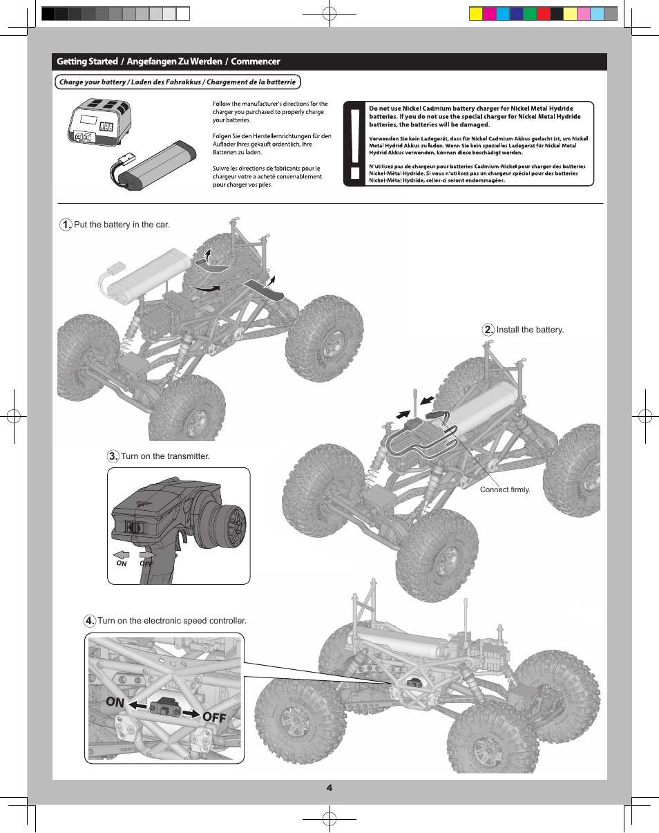 On off | Axial Racing AX90033 User Manual | Page 4 / 28
