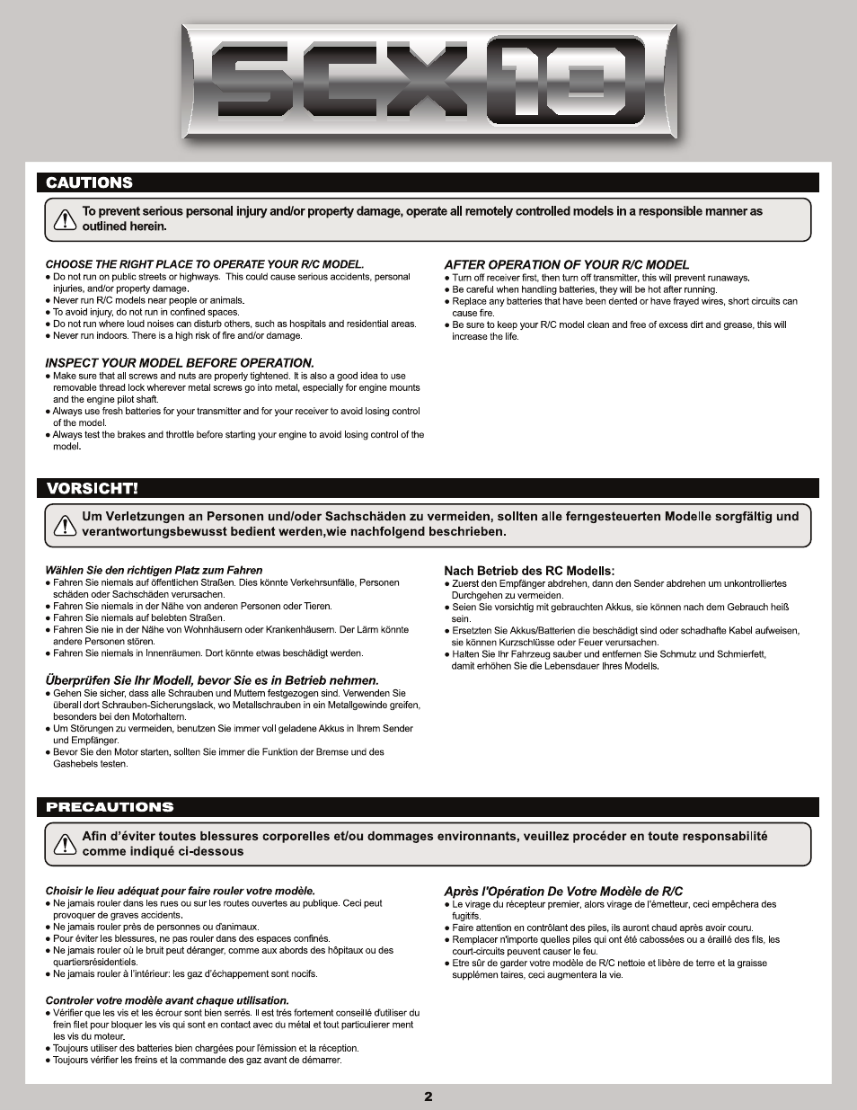 Axial Racing AX90036 User Manual | Page 2 / 28