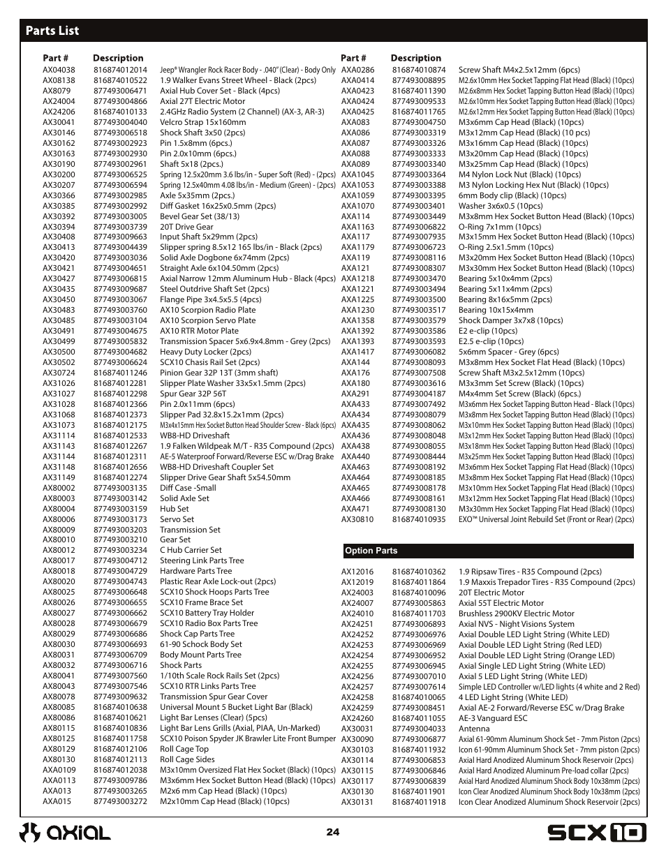 Axial Racing AX90036 User Manual | Page 24 / 28