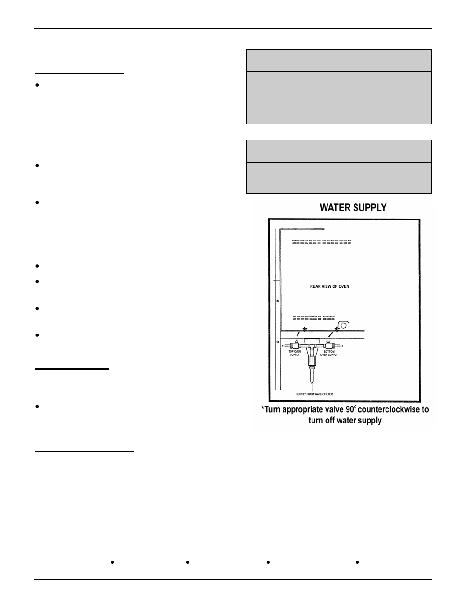 Water supply, Installation, Initial cleaning | Belshaw Brothers 10-Tray User Manual | Page 8 / 53