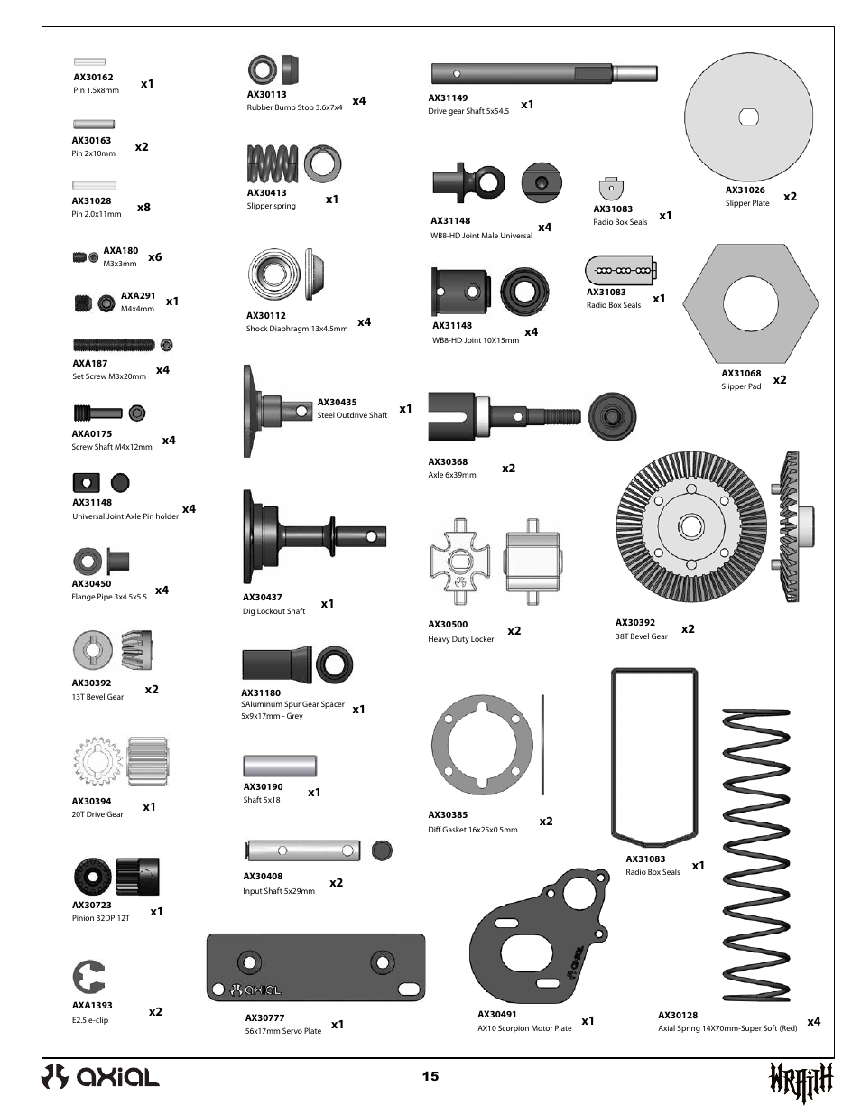 Axial Racing AX90045 User Manual | Page 15 / 24