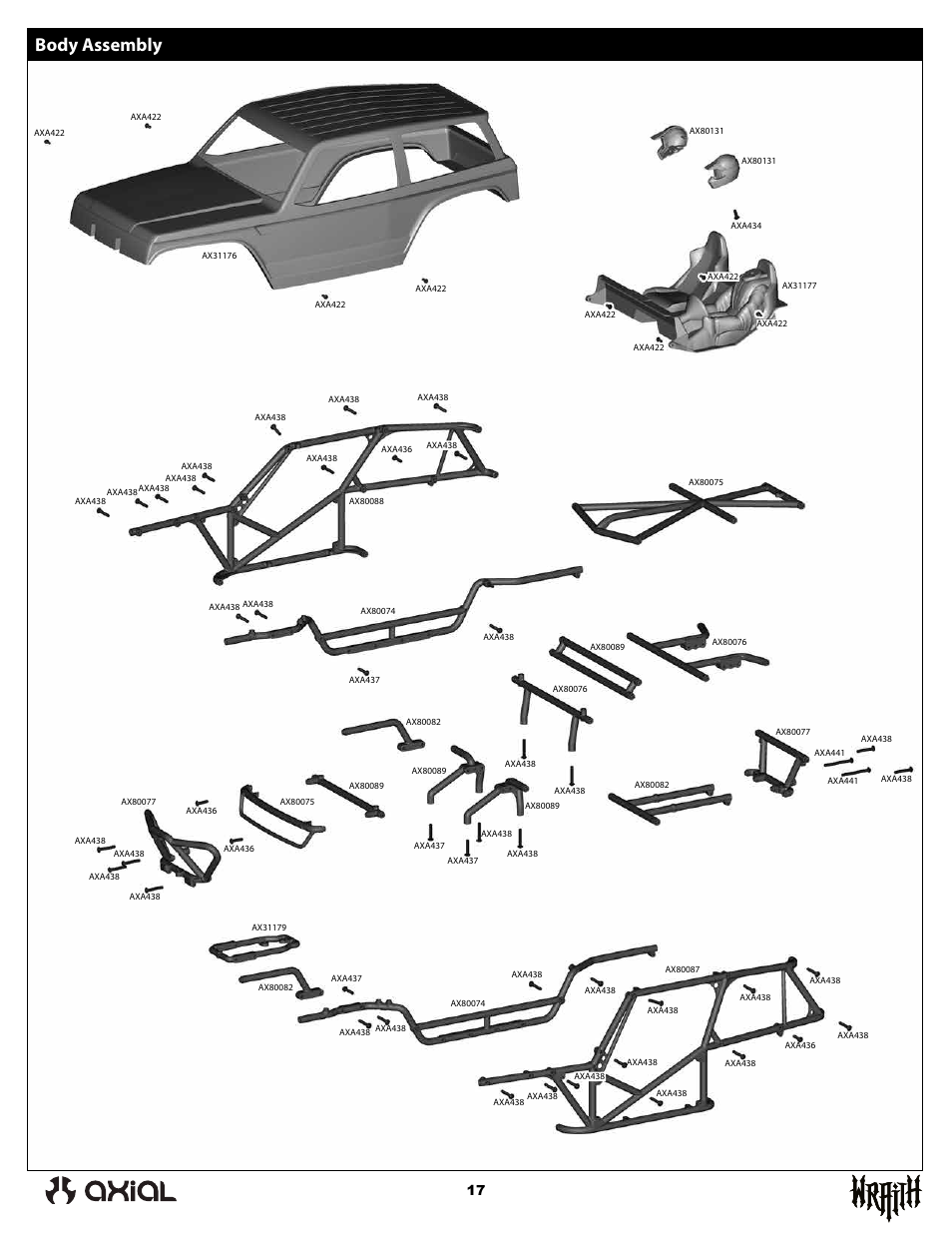 Body assembly | Axial Racing AX90045 User Manual | Page 17 / 24
