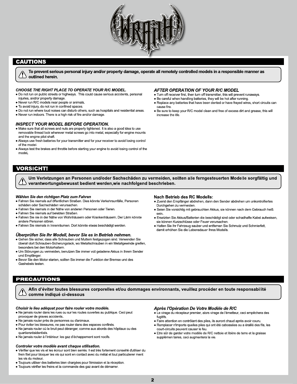 Axial Racing AX90045 User Manual | Page 2 / 24