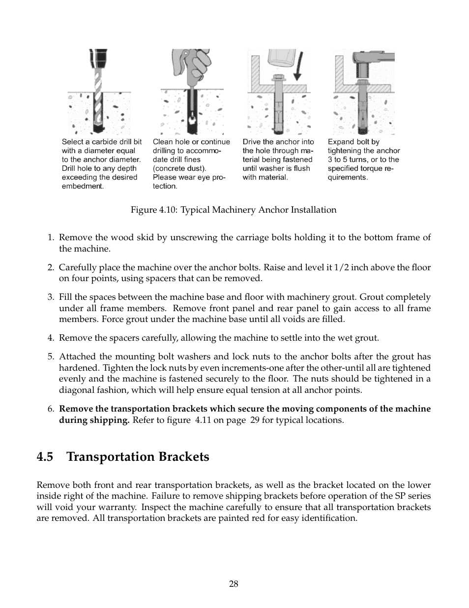 Transportation brackets, 5 transportation brackets | B&C Technologies SP Series Commercial User Manual | Page 32 / 60