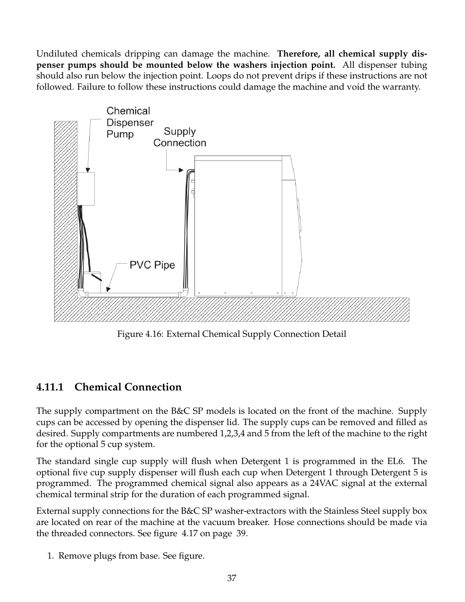 Chemical connection, 1 chemical connection | B&C Technologies SP Series Commercial User Manual | Page 41 / 60