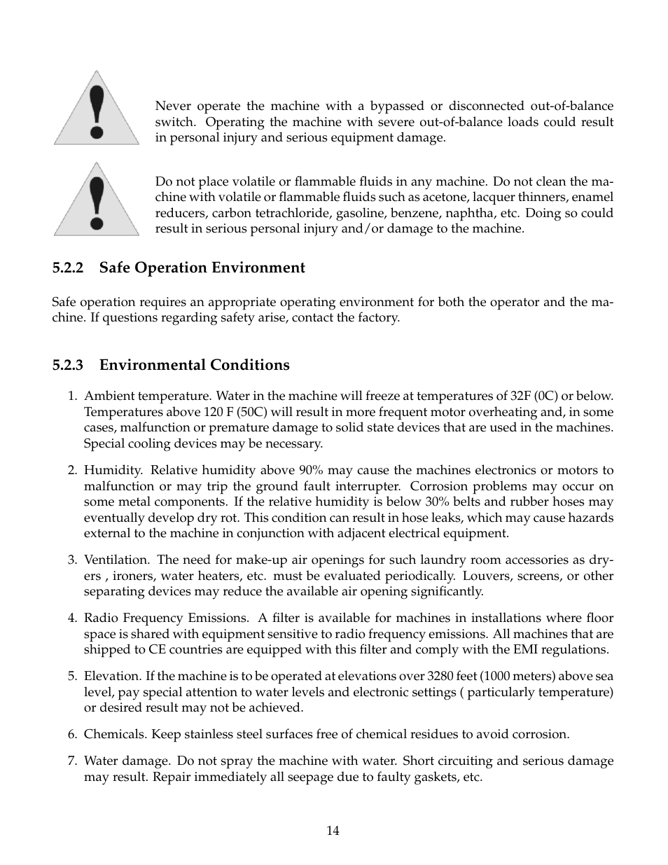 Safe operation environment, Environmental conditions | B&C Technologies SI Series Industrial User Manual | Page 18 / 55