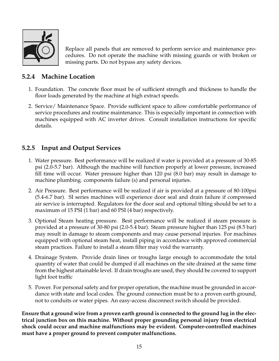 Machine location, Input and output services | B&C Technologies SI Series Industrial User Manual | Page 19 / 55