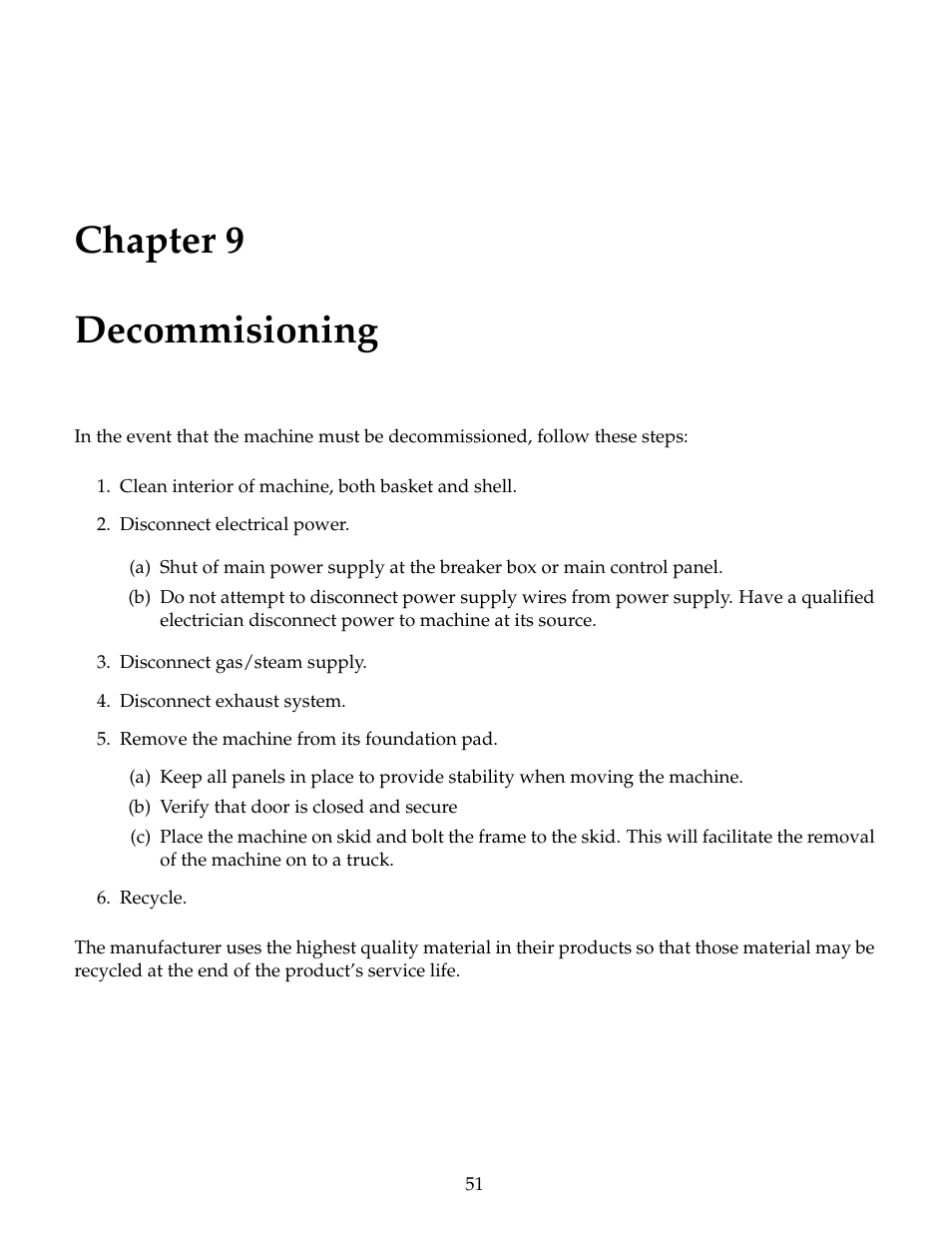 Decommisioning, Chapter 9 decommisioning | B&C Technologies SI Series Industrial User Manual | Page 55 / 55