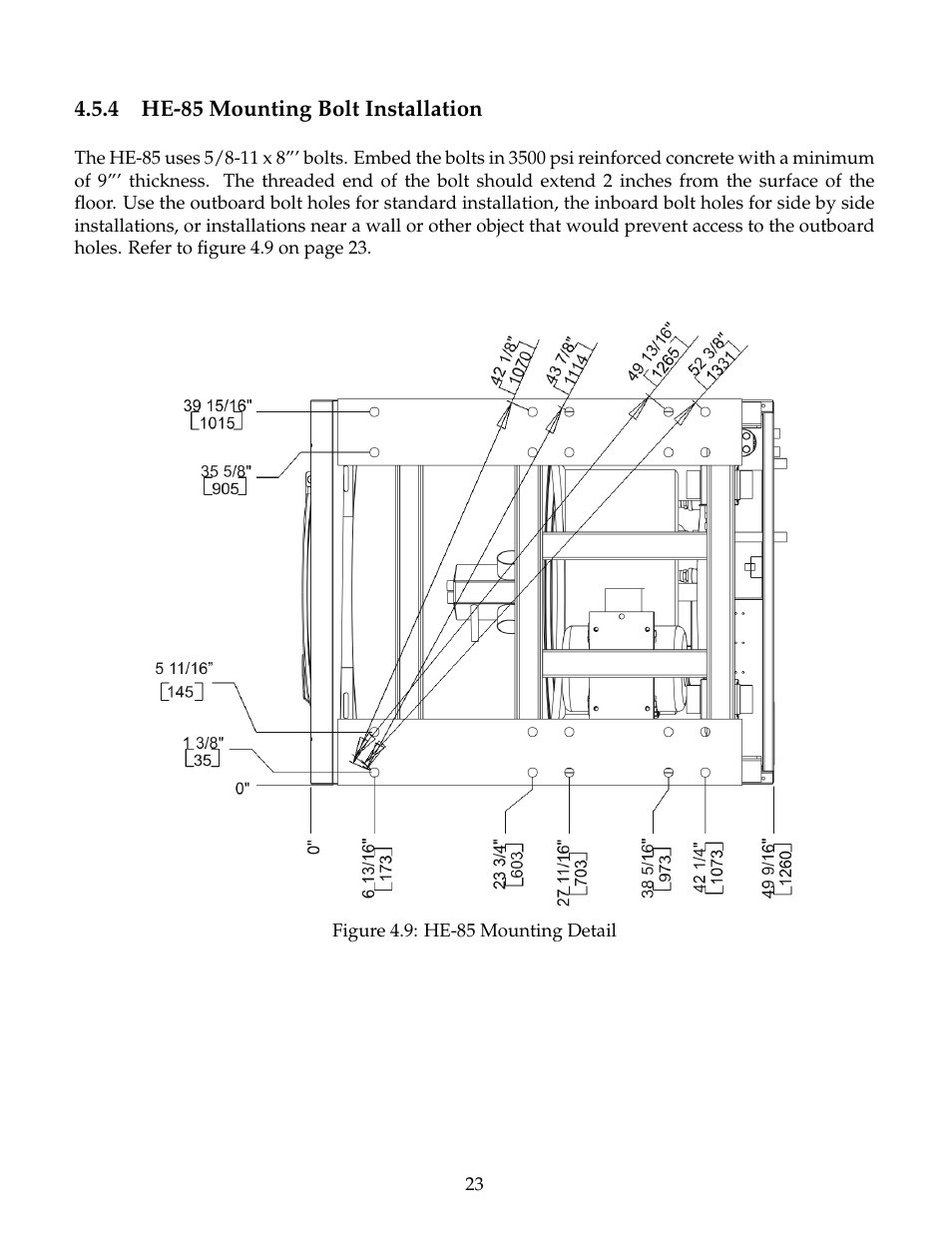 He-85 mounting bolt installation | B&C Technologies HE Series Commercial User Manual | Page 27 / 49