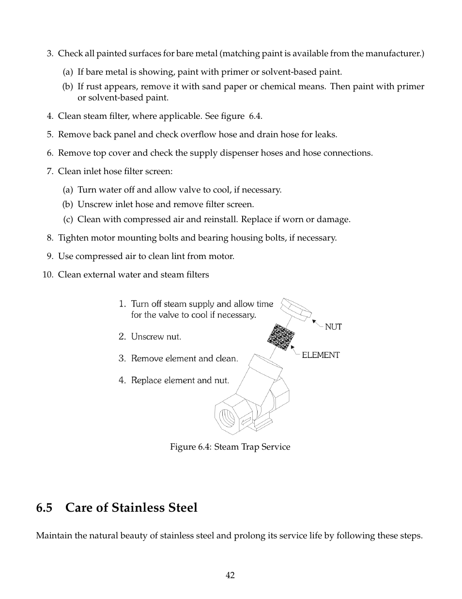 Care of stainless steel, 5 care of stainless steel | B&C Technologies HE Series Commercial User Manual | Page 46 / 49