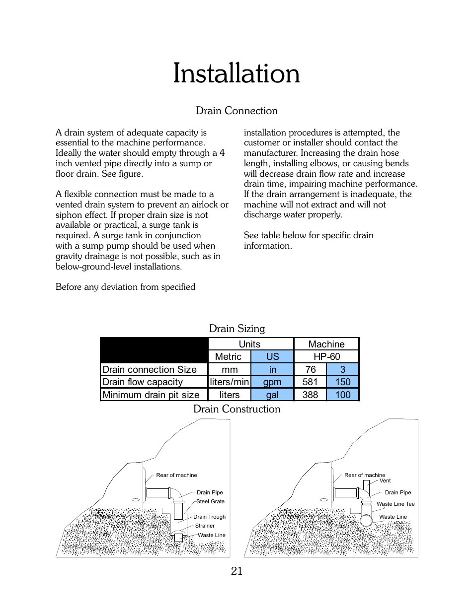 Installation | B&C Technologies HP Series Commercial User Manual | Page 22 / 38