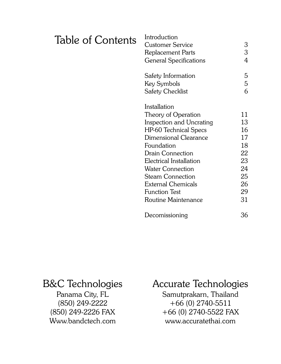 B&C Technologies HP Series Commercial User Manual | Page 3 / 38