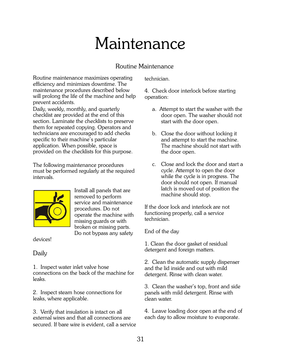 Maintenance | B&C Technologies HP Series Commercial User Manual | Page 32 / 38