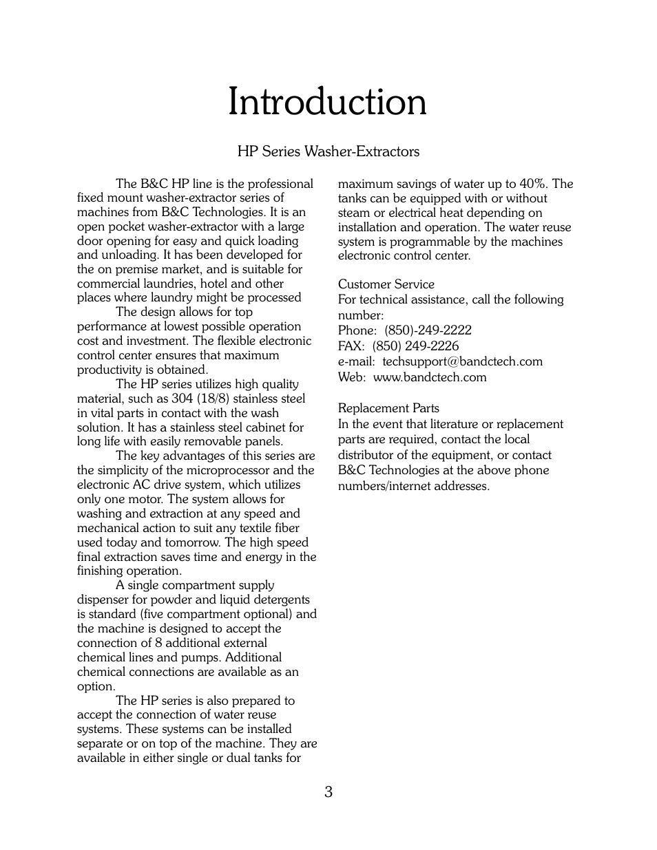 Introduction | B&C Technologies HP Series Commercial User Manual | Page 4 / 38