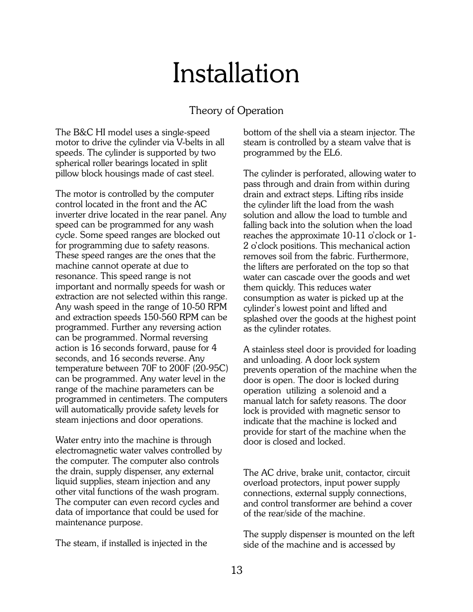 Installation | B&C Technologies HI Series Commercial User Manual | Page 13 / 39