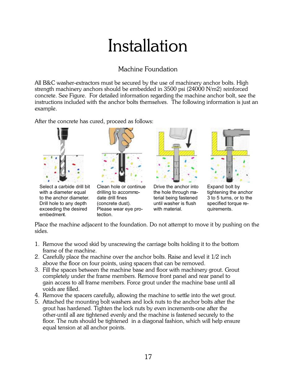 Installation | B&C Technologies HI Series Commercial User Manual | Page 17 / 39