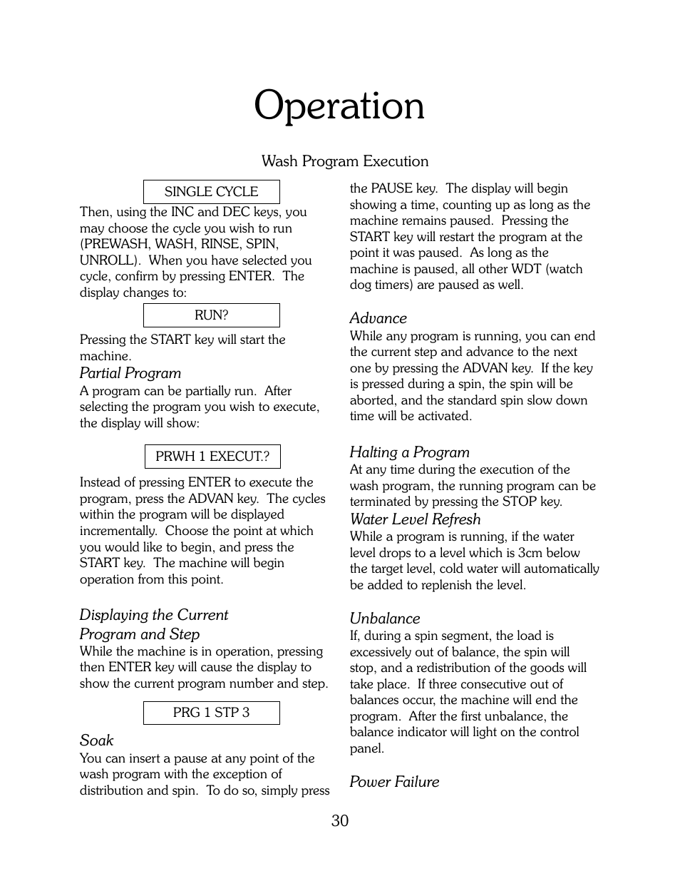 Operation | B&C Technologies HI Series Commercial User Manual | Page 30 / 39