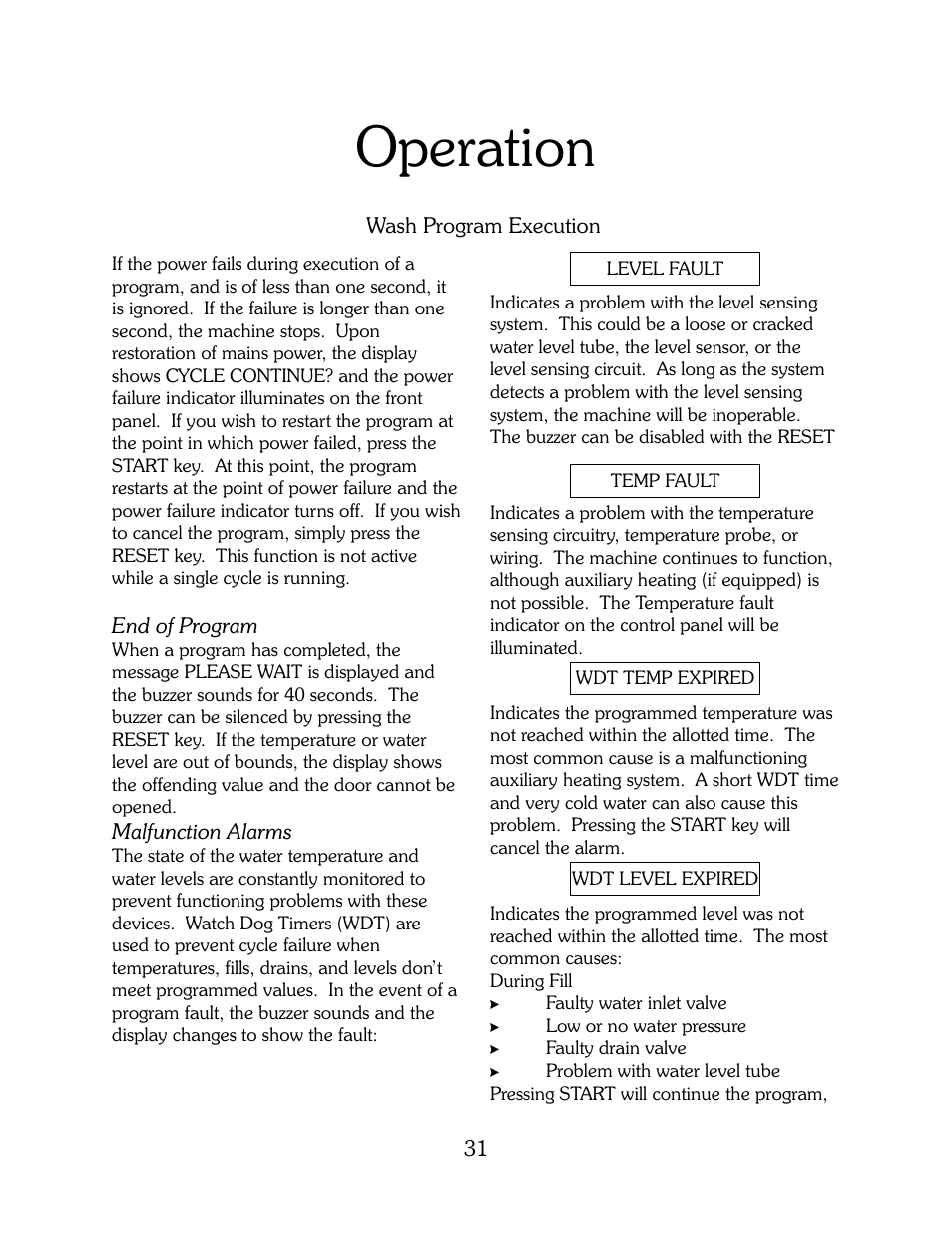 Operation | B&C Technologies HI Series Commercial User Manual | Page 31 / 39