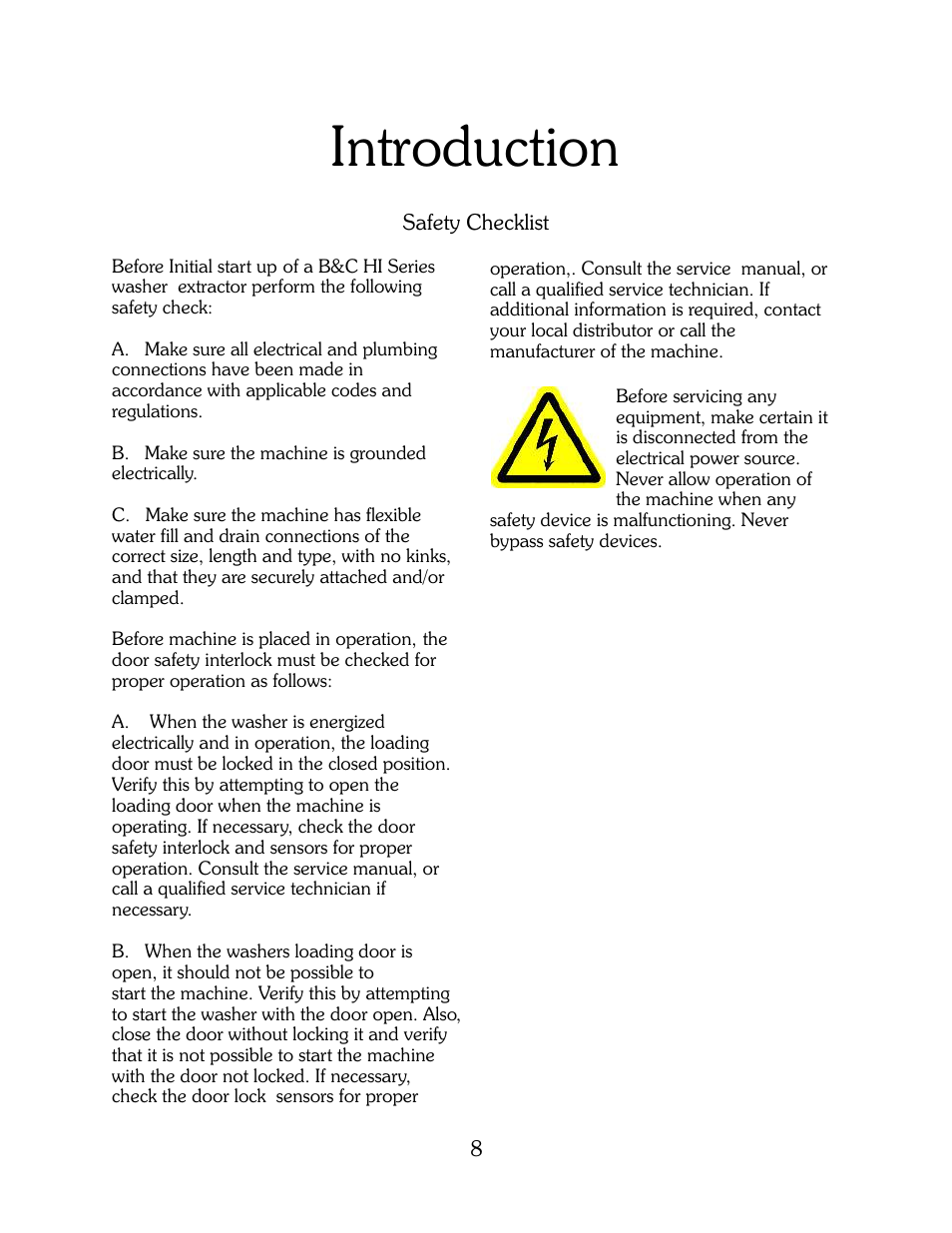Introduction | B&C Technologies HI Series Commercial User Manual | Page 8 / 39