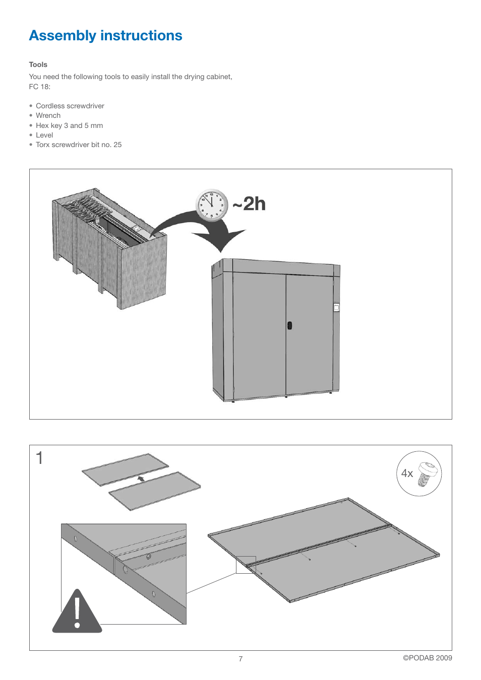 Assembly instructions | B&C Technologies FC-18 Fire Cabinet User Manual | Page 7 / 24