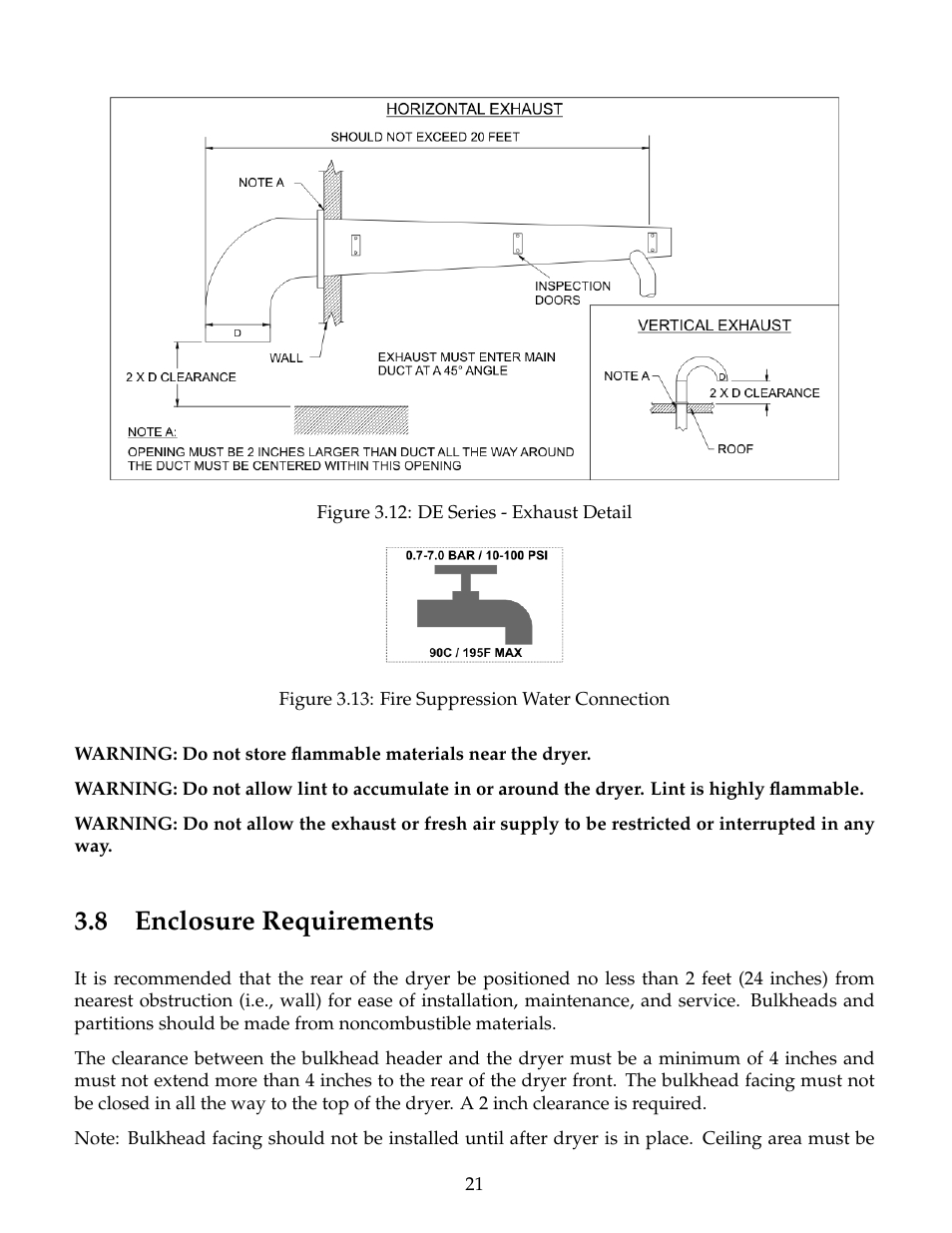 Enclosure requirements, 8 enclosure requirements | B&C Technologies DE Series Commercial User Manual | Page 24 / 45