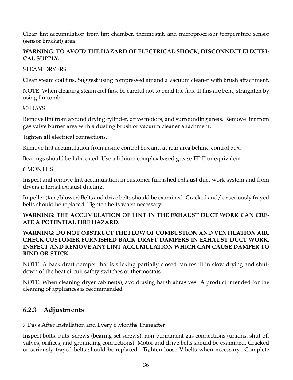 Adjustments, 3 adjustments | B&C Technologies DE Series Commercial User Manual | Page 39 / 45