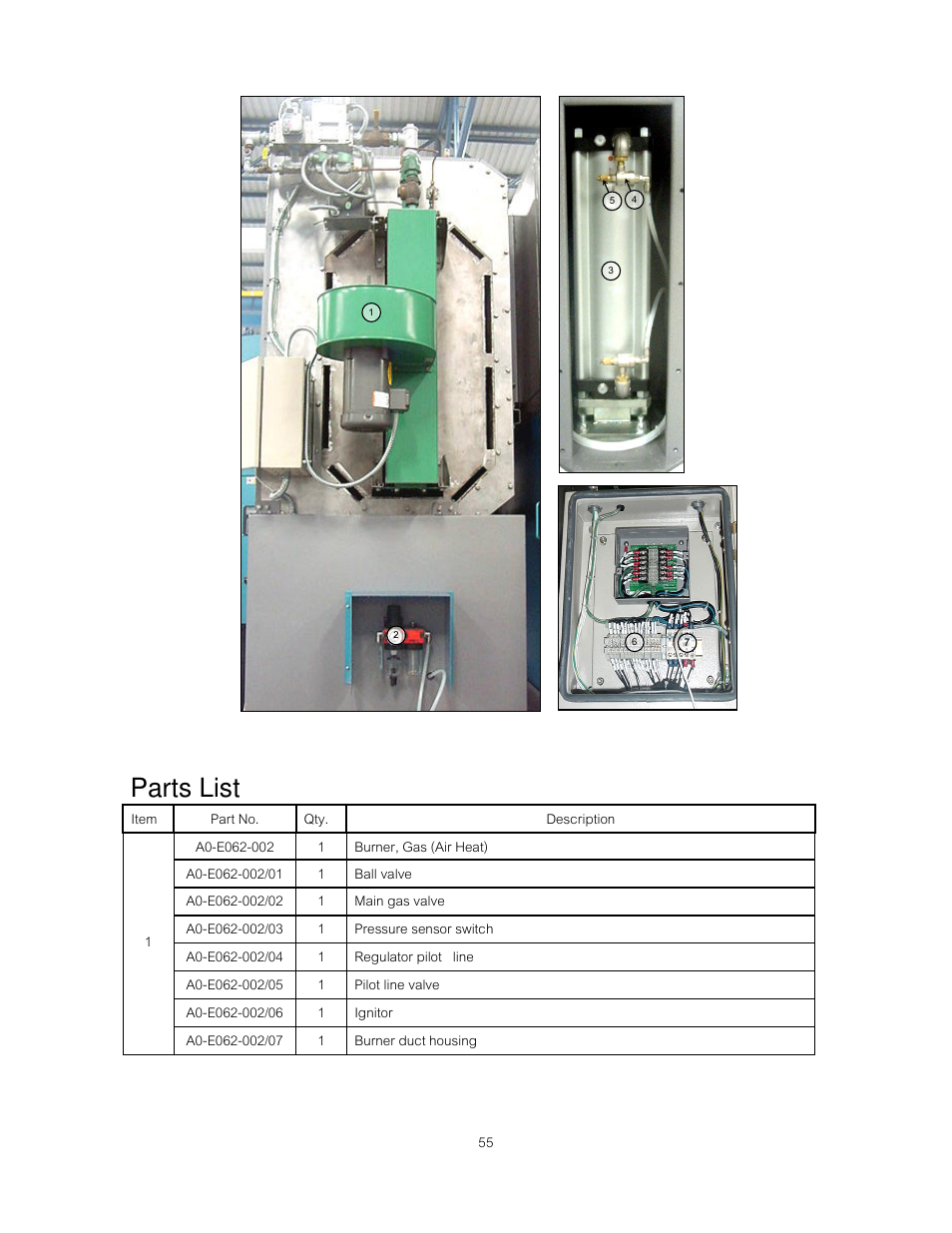 Parts list | B&C Technologies DI-475 Industrial User Manual | Page 56 / 63