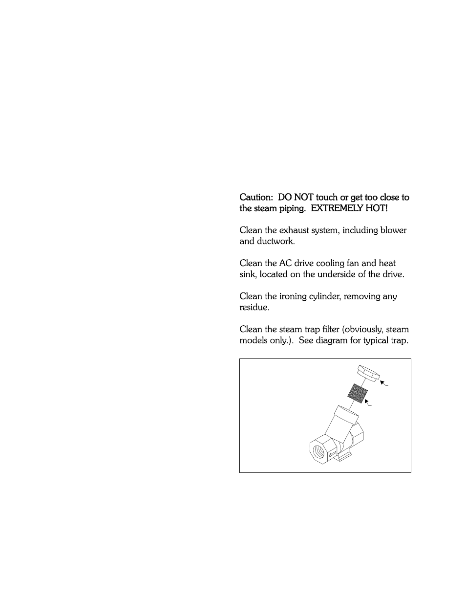 Periodic maintenance, Procedure, Daily weekly monthly | B&C Technologies IP Series Commercial Ironer User Manual | Page 24 / 25