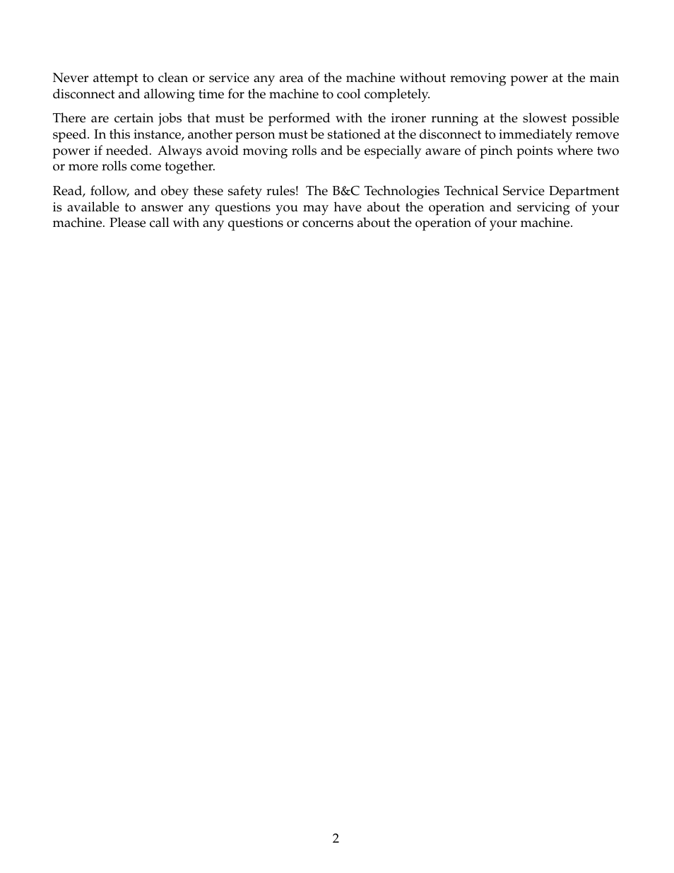 B&C Technologies IM Series Industrial Ironer User Manual | Page 12 / 157