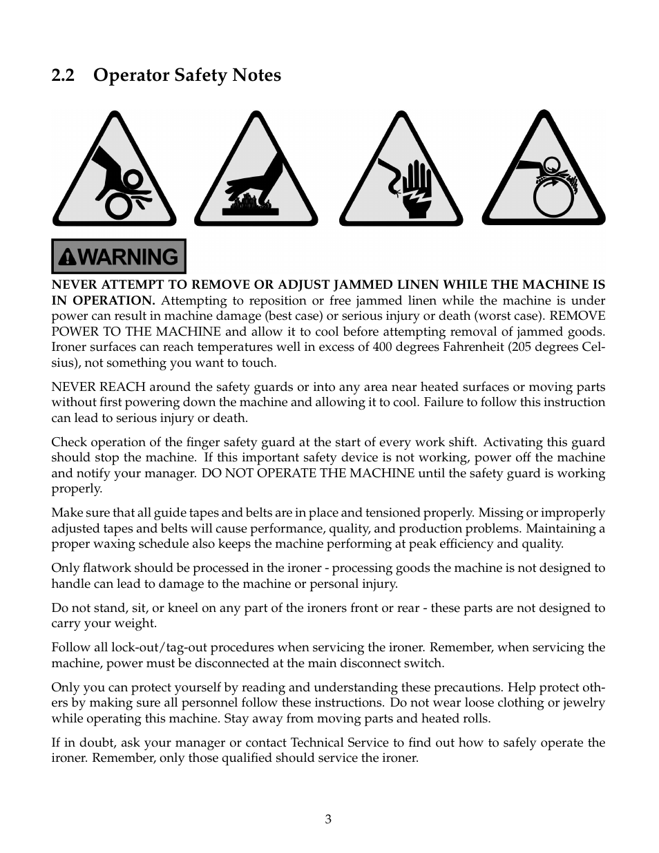 Operator safety notes | B&C Technologies IM Series Industrial Ironer User Manual | Page 13 / 157