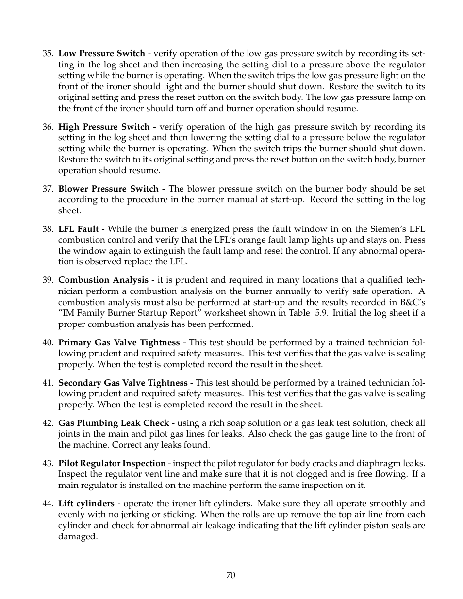 B&C Technologies IM Series Industrial Ironer User Manual | Page 80 / 157