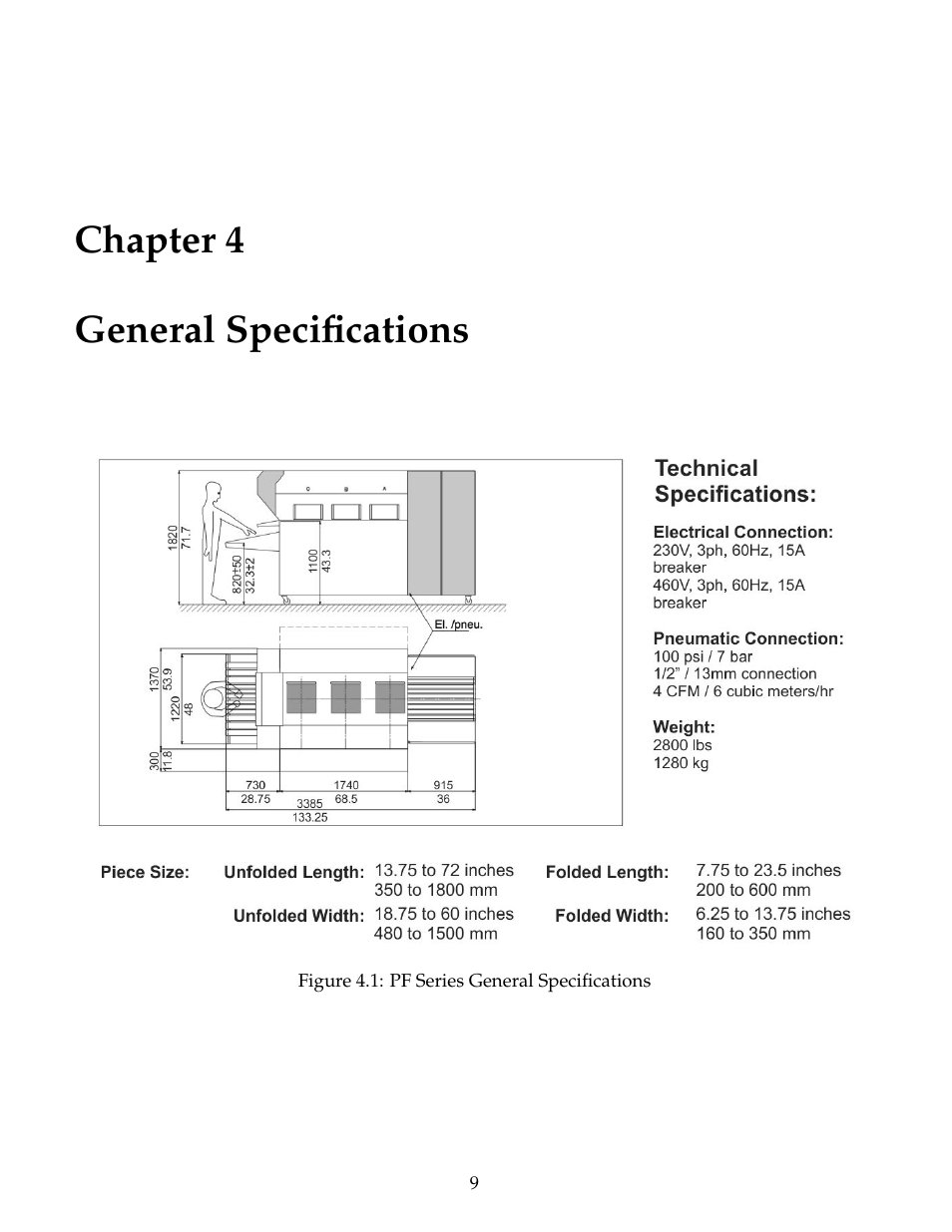 General specifications, Chapter 4 general specifications | B&C Technologies PF Series User Manual | Page 13 / 46