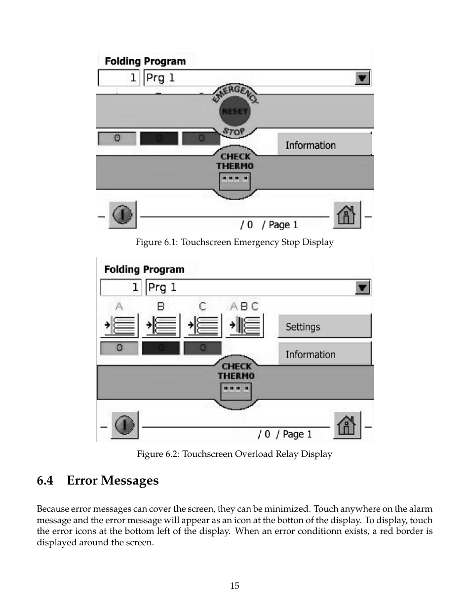 Error messages, 4 error messages | B&C Technologies PF Series User Manual | Page 19 / 46