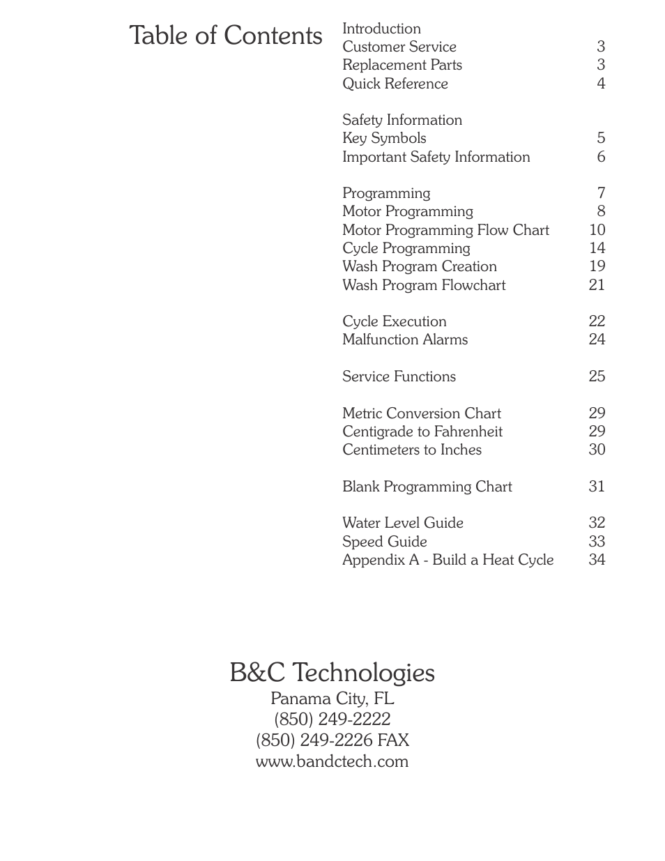B&C Technologies EL-6 Programming (SA, SB, SI, SP, HI, HP Series) User Manual | Page 3 / 36
