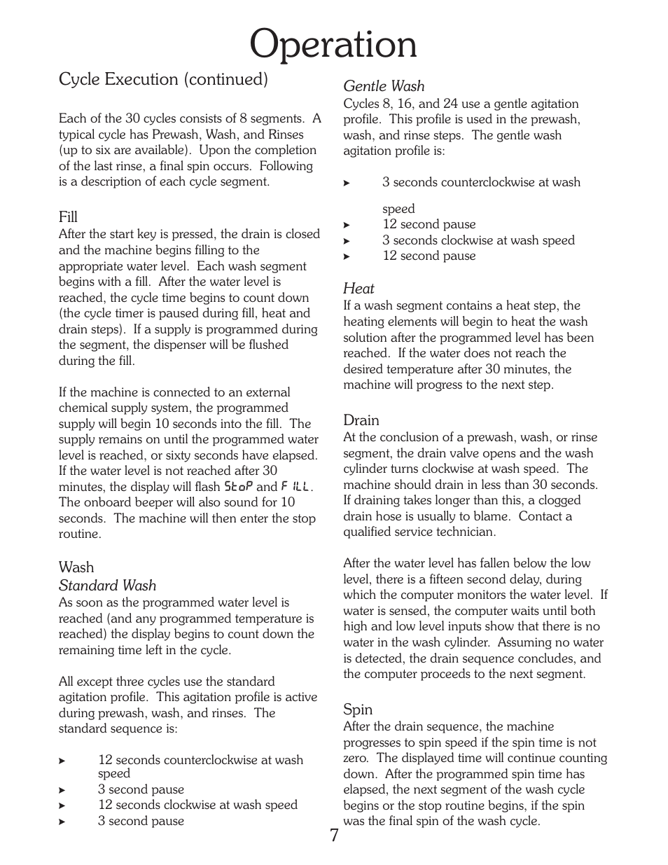 Operation, Cycle execution (continued) | B&C Technologies A-Computer Programming (HE Series) User Manual | Page 8 / 23