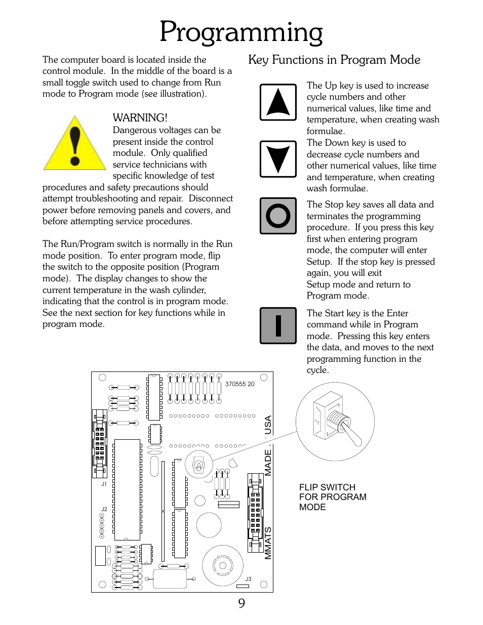 Programming, Key functions in program mode | B&C Technologies B-Computer Programming (HE Series) User Manual | Page 10 / 22