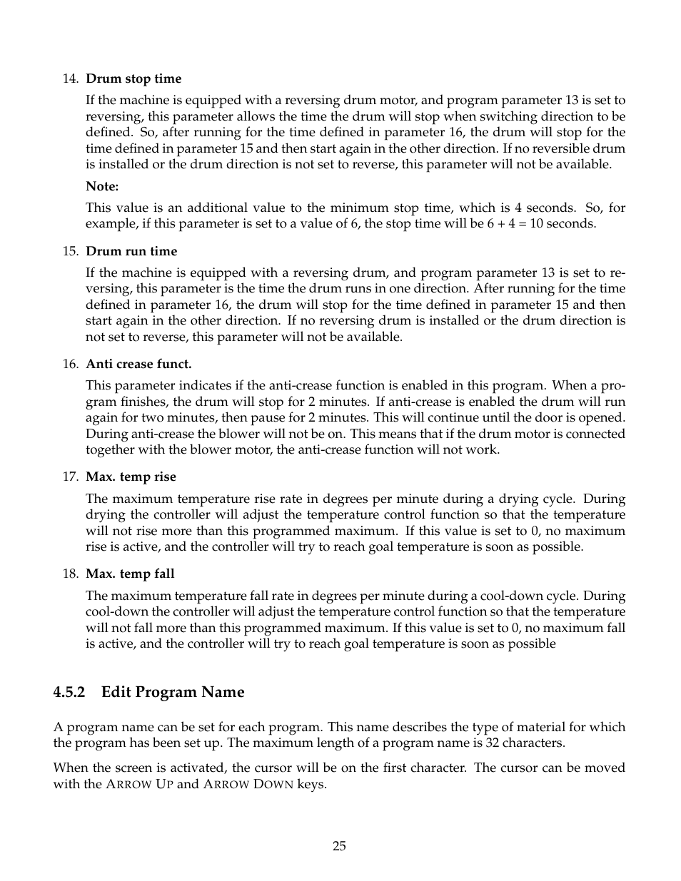 Edit program name, 2 edit program name | B&C Technologies M720 Dryer Control (DE, DP, DI Series) User Manual | Page 28 / 50