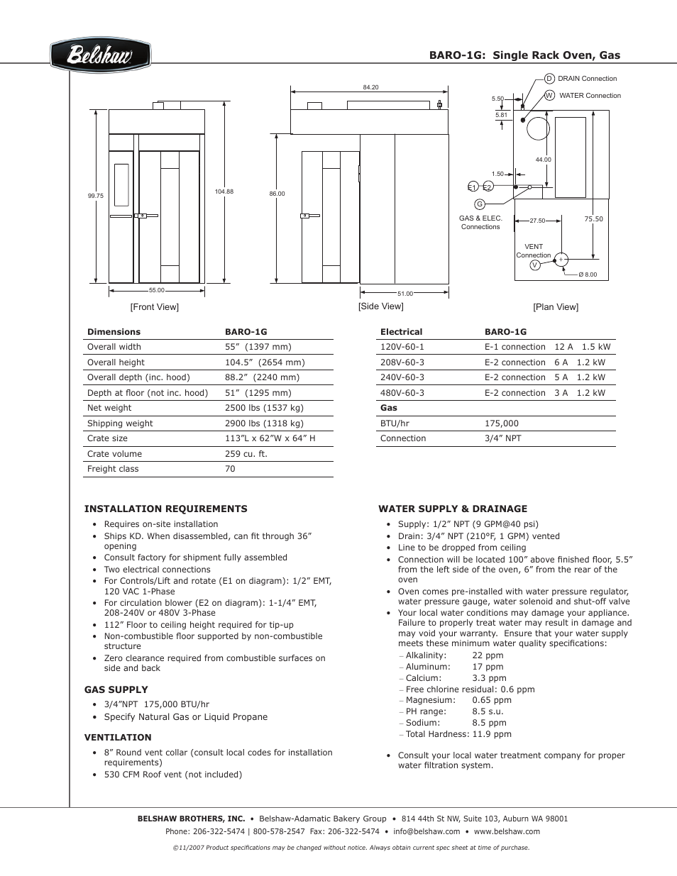 Belshaw Brothers BARO-1G User Manual | Page 2 / 2