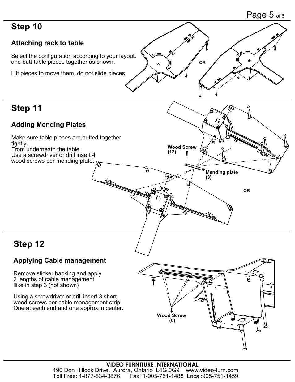 Drawing view381, Drawing view383, Drawing view390 | Drawing view391, Drawing view392, Drawing view394, Drawing view395, Drawing view396, Page 5, Step 11 | AVF VC-TABLE T3 User Manual | Page 5 / 6