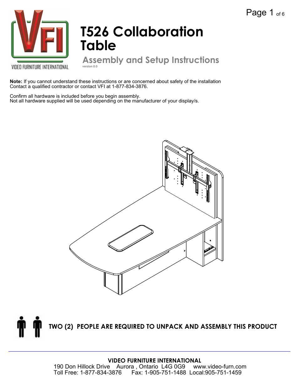 AVF T526EX User Manual | 6 pages