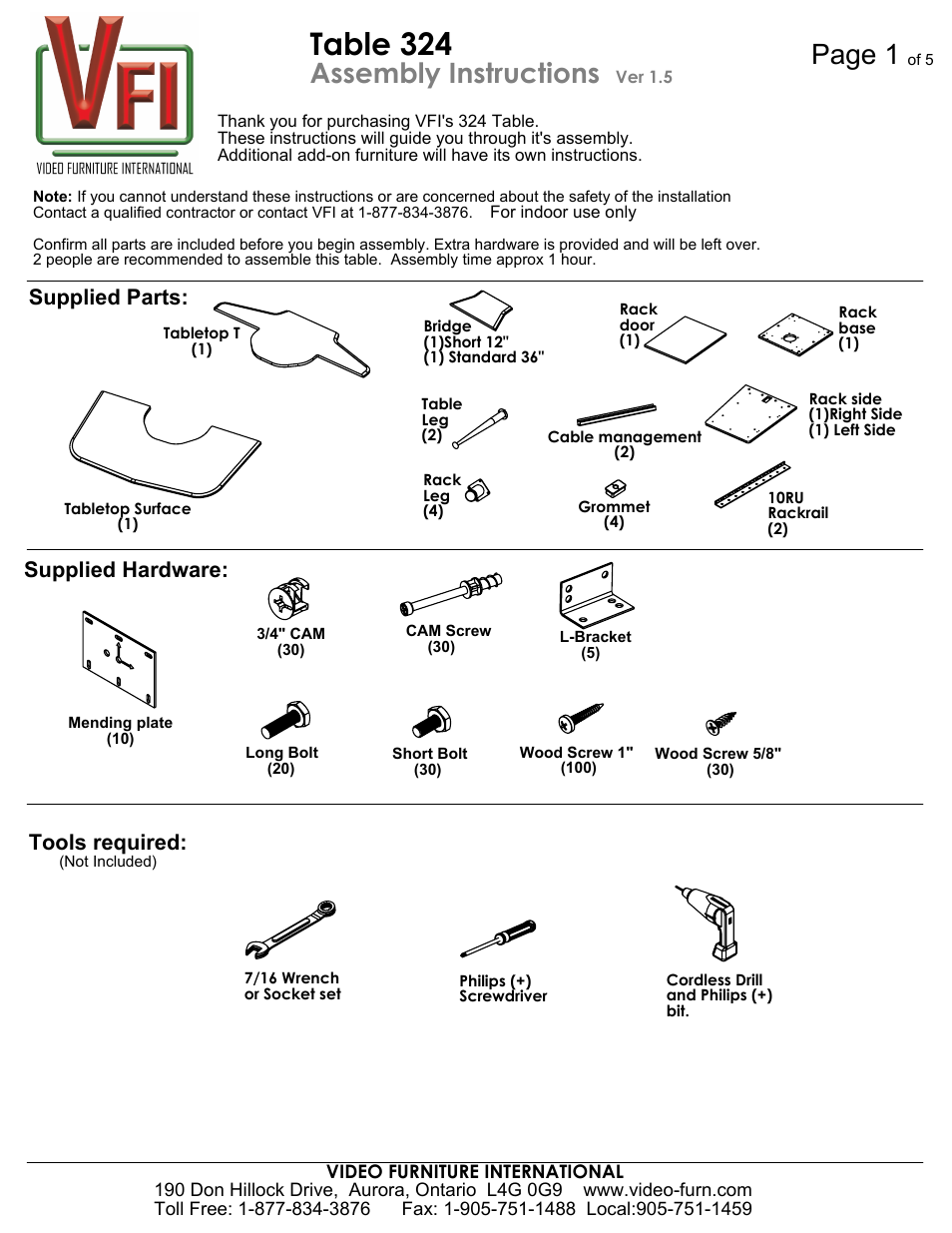 AVF T324 T3 User Manual | 5 pages