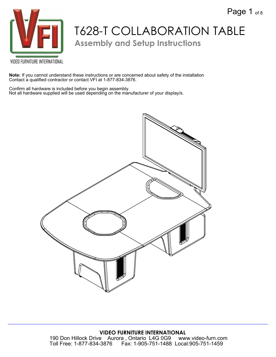 AVF T628T User Manual | 8 pages