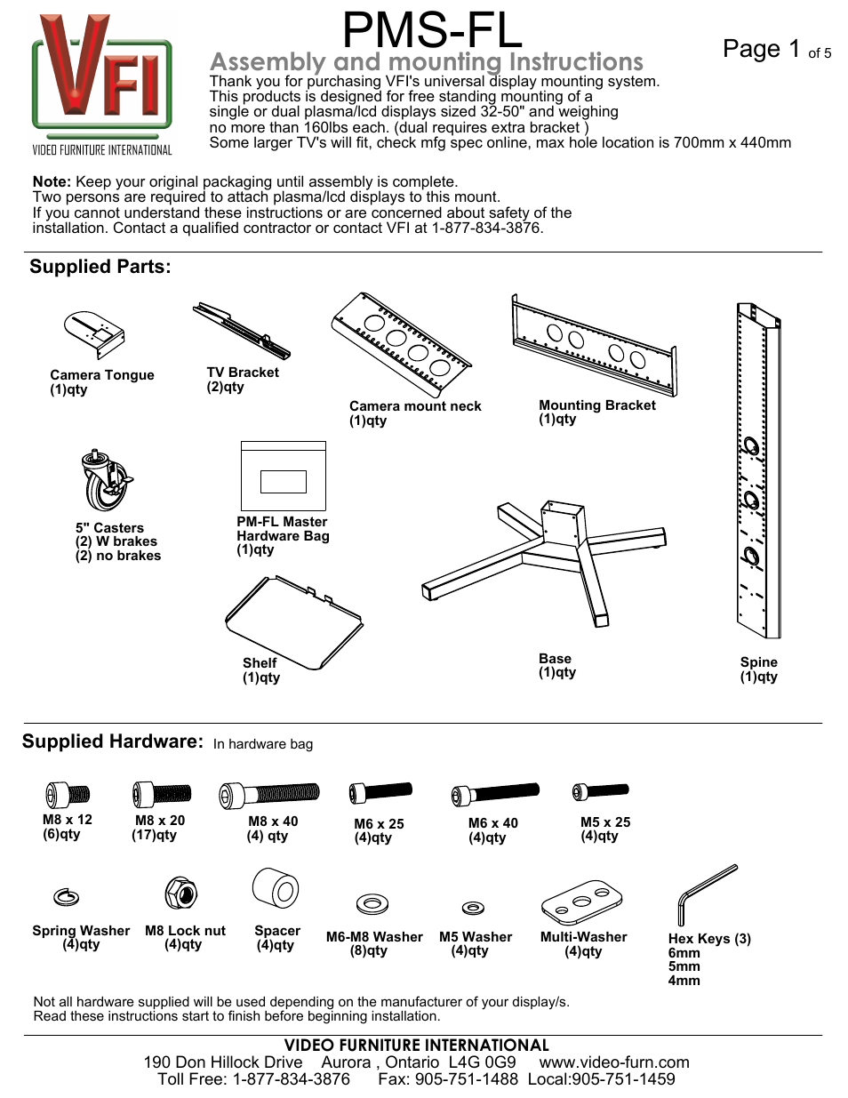 AVF PM-S-FL User Manual | 5 pages
